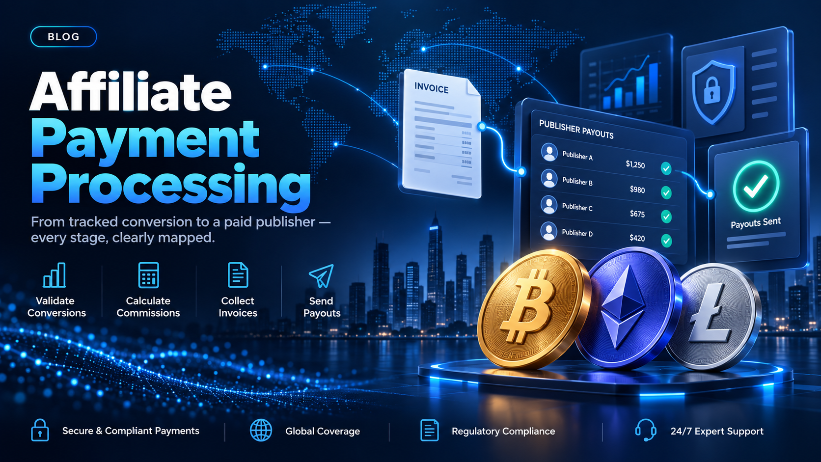 Affiliate payment processing from conversion to payout
