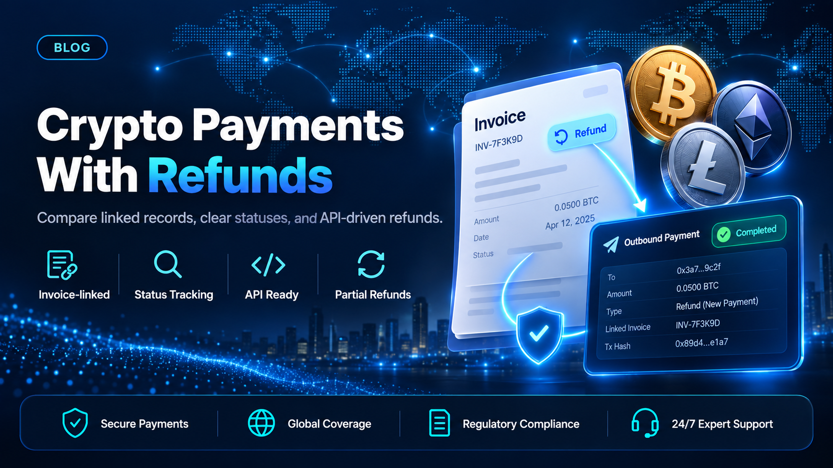 Crypto payment services that support refunds