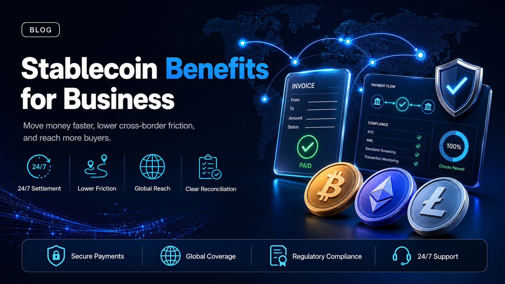 Benefits of stablecoins for a business that moves money