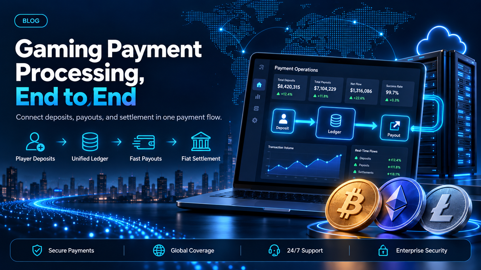 Gaming payment processing end to end