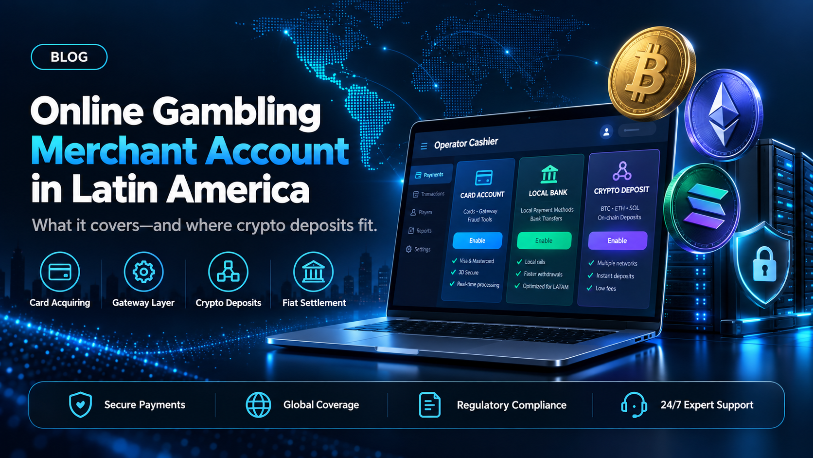 Online gambling merchant account for a Latin American operator