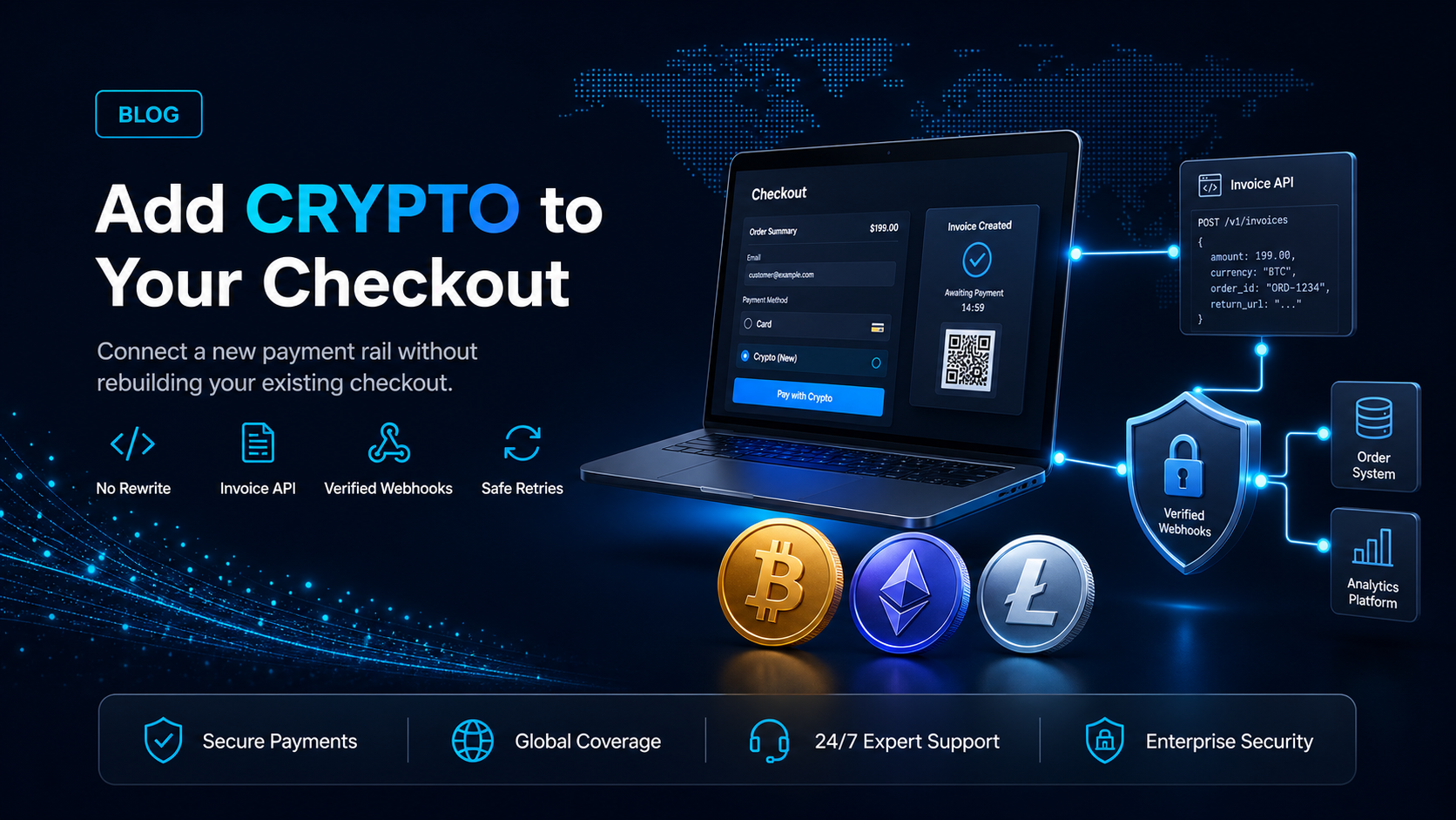 Crypto payment integration: wiring a second rail into a checkout you already have