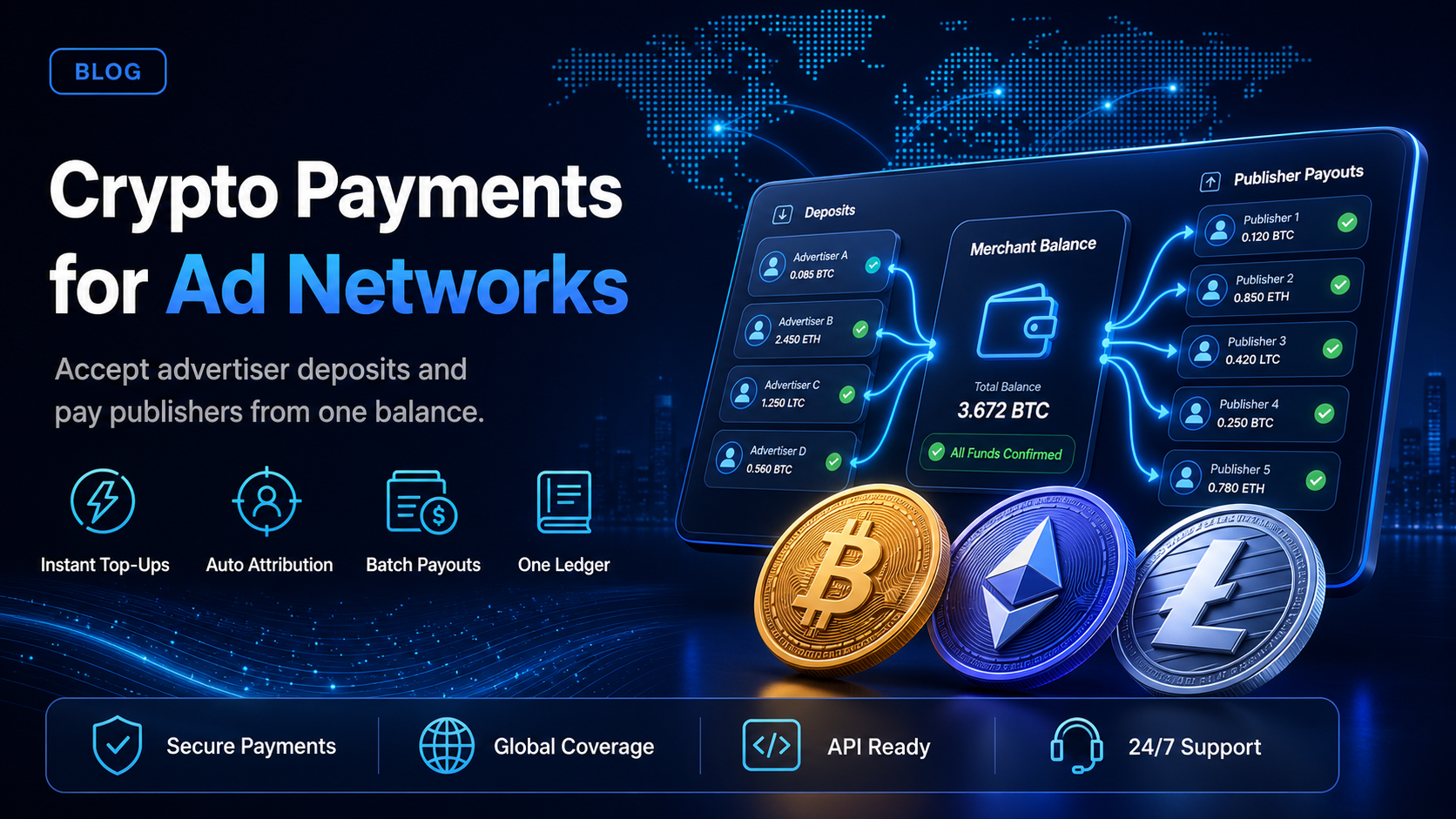 Crypto payment gateway for ad networks and affiliates