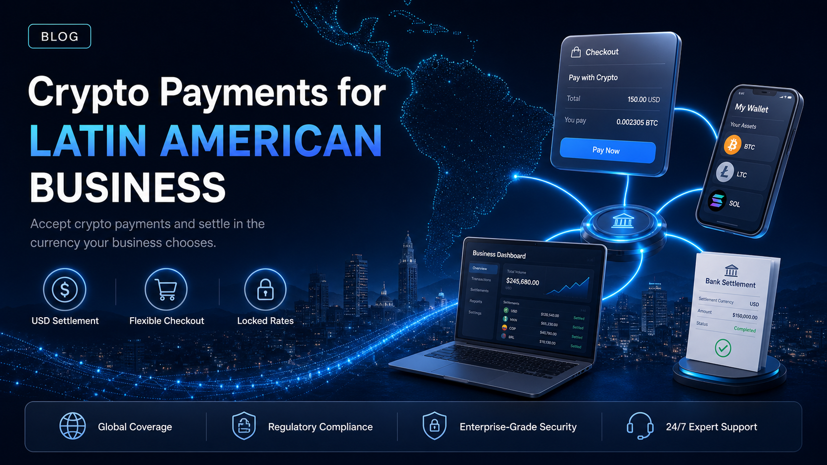 Crypto payment gateway options for a Latin American business