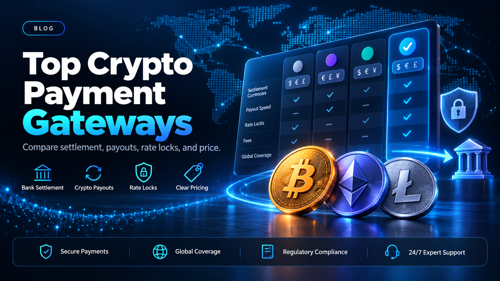 Top crypto payment gateways, ranked by what they settle