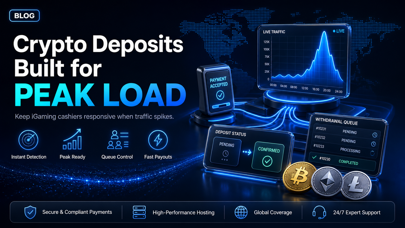 Crypto deposits for iGaming at peak load: handling stablecoins or crypto when traffic spikes