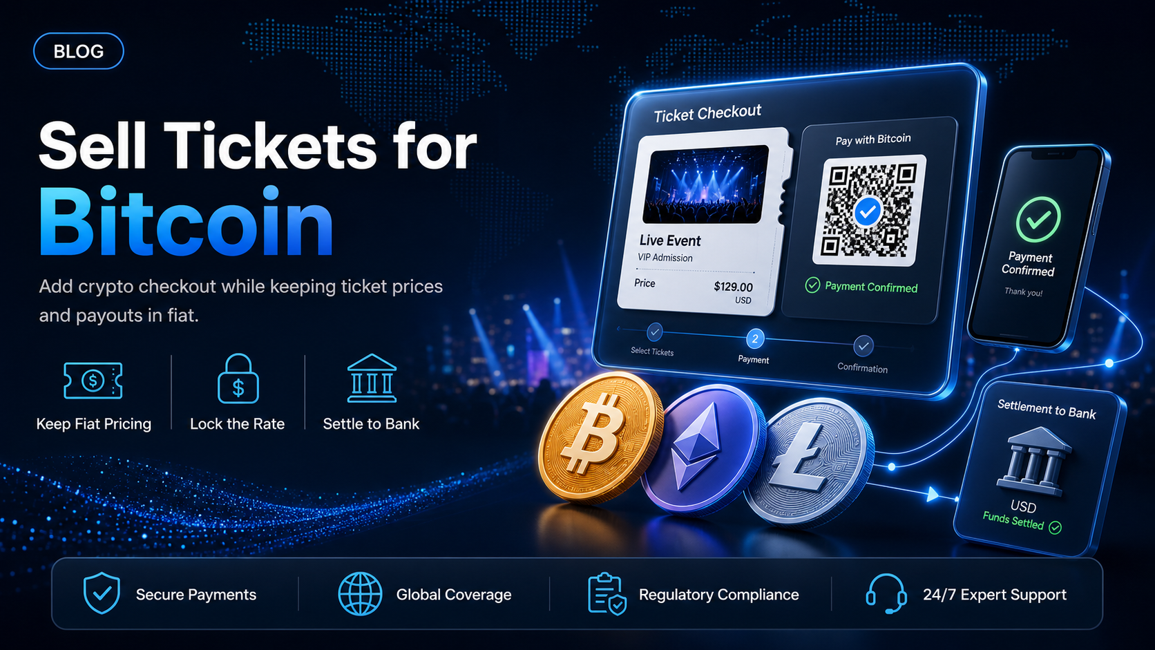 How to sell tickets for Bitcoin