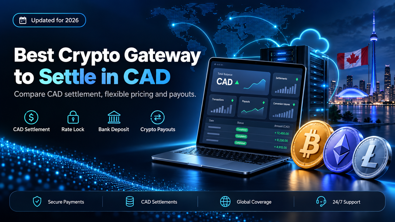 Best crypto payment gateway to settle in CAD