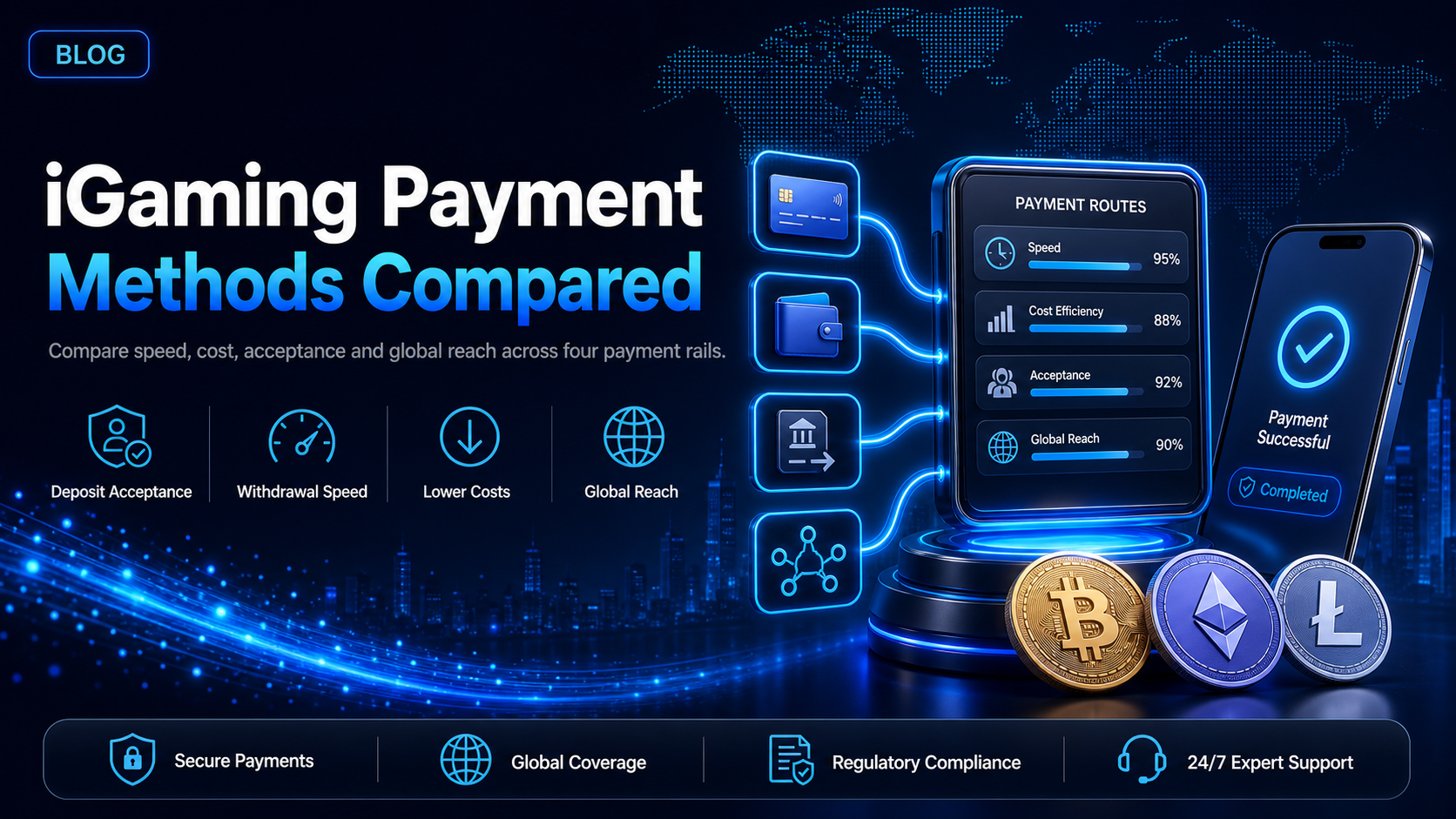 iGaming payment methods compared in 2026: cards, e-wallets, bank transfer, and stablecoins or crypto