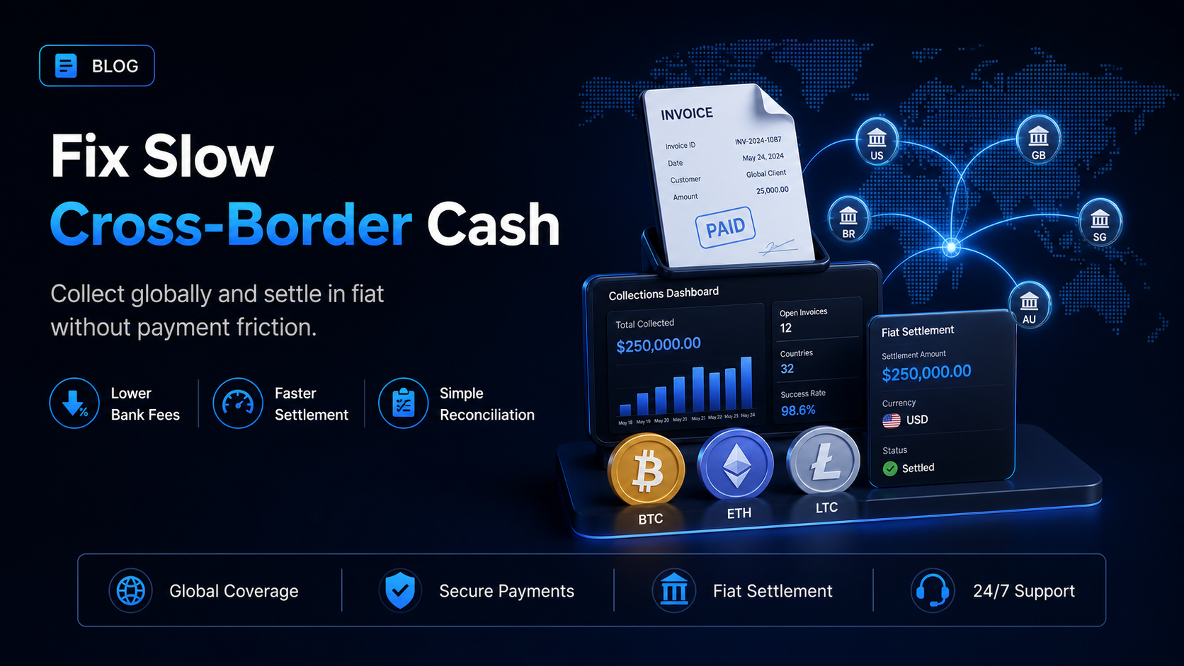 Cross-border payment collection in 2026 - why one global account slows your cash, and how stablecoins or crypto fix it