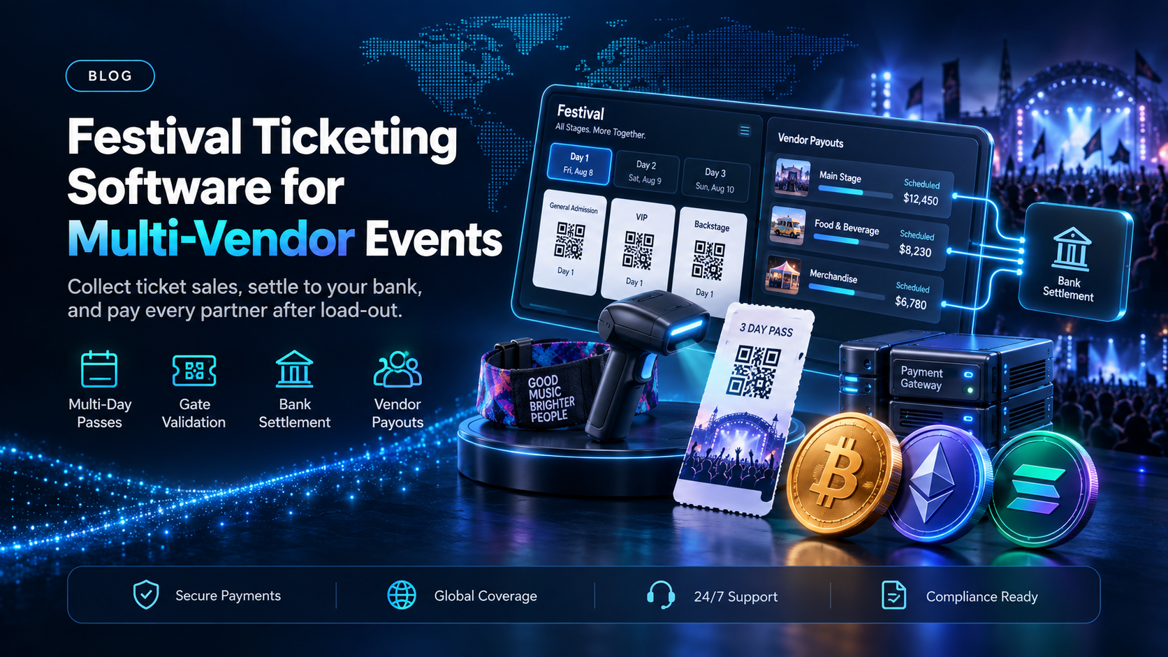 Festival ticketing software for a multi-vendor event