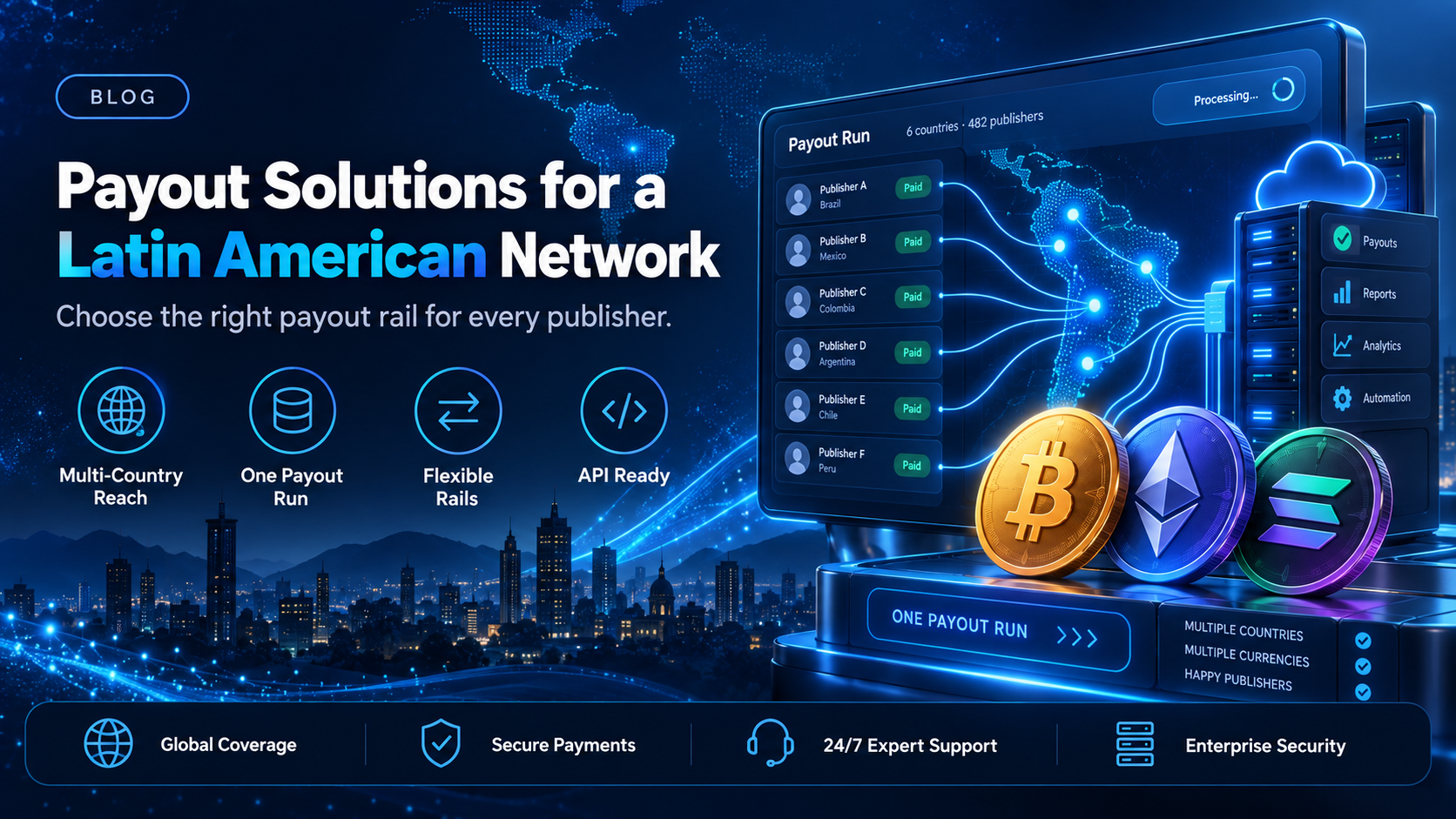 Payout solutions for a Latin American network