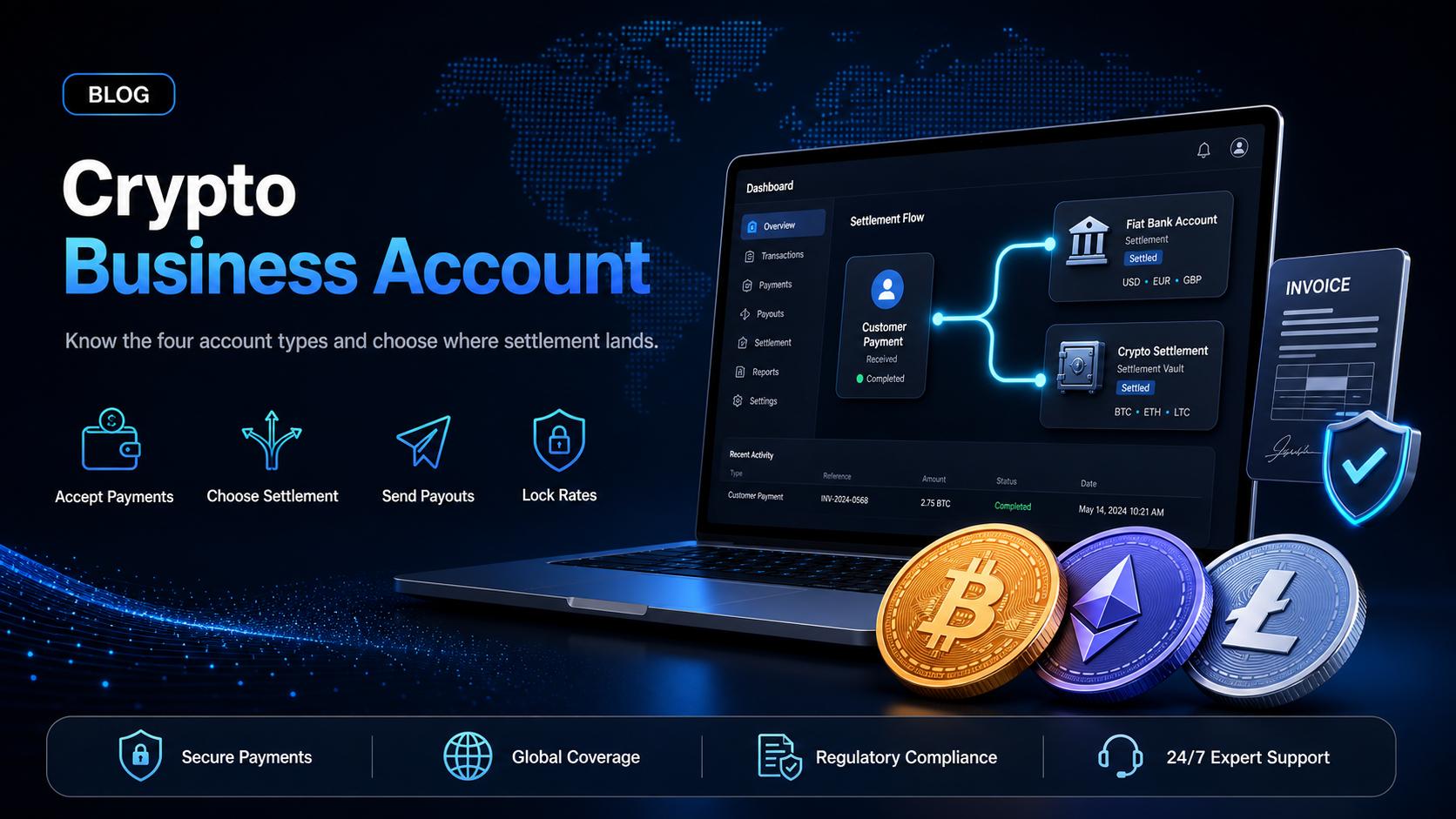 Crypto business account: what it covers, and where settlement lands
