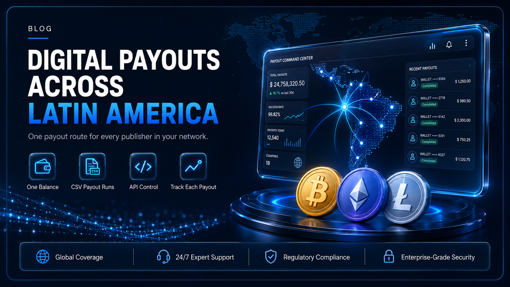 Digital payouts for a network paying across Latin America