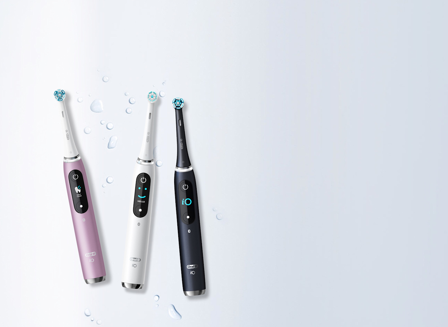 Oral-B iO serisi şarjlı diş fırçaları koleksiyonu, Rose Quartz, Alabaster ve Onyx