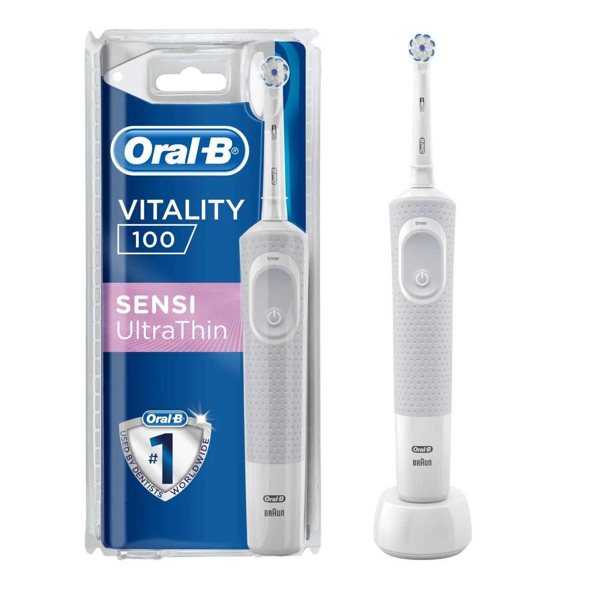 Image - Oral-B Vitality 100 Sensi Ultrathin Beyaz Şarj Edilebilir Diş Fırçası -Main 