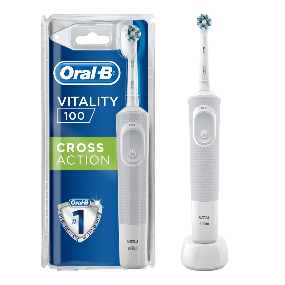 Oral-B Vitality 100 Cross Action Beyaz Şarj Edilebilir Diş Fırçası 