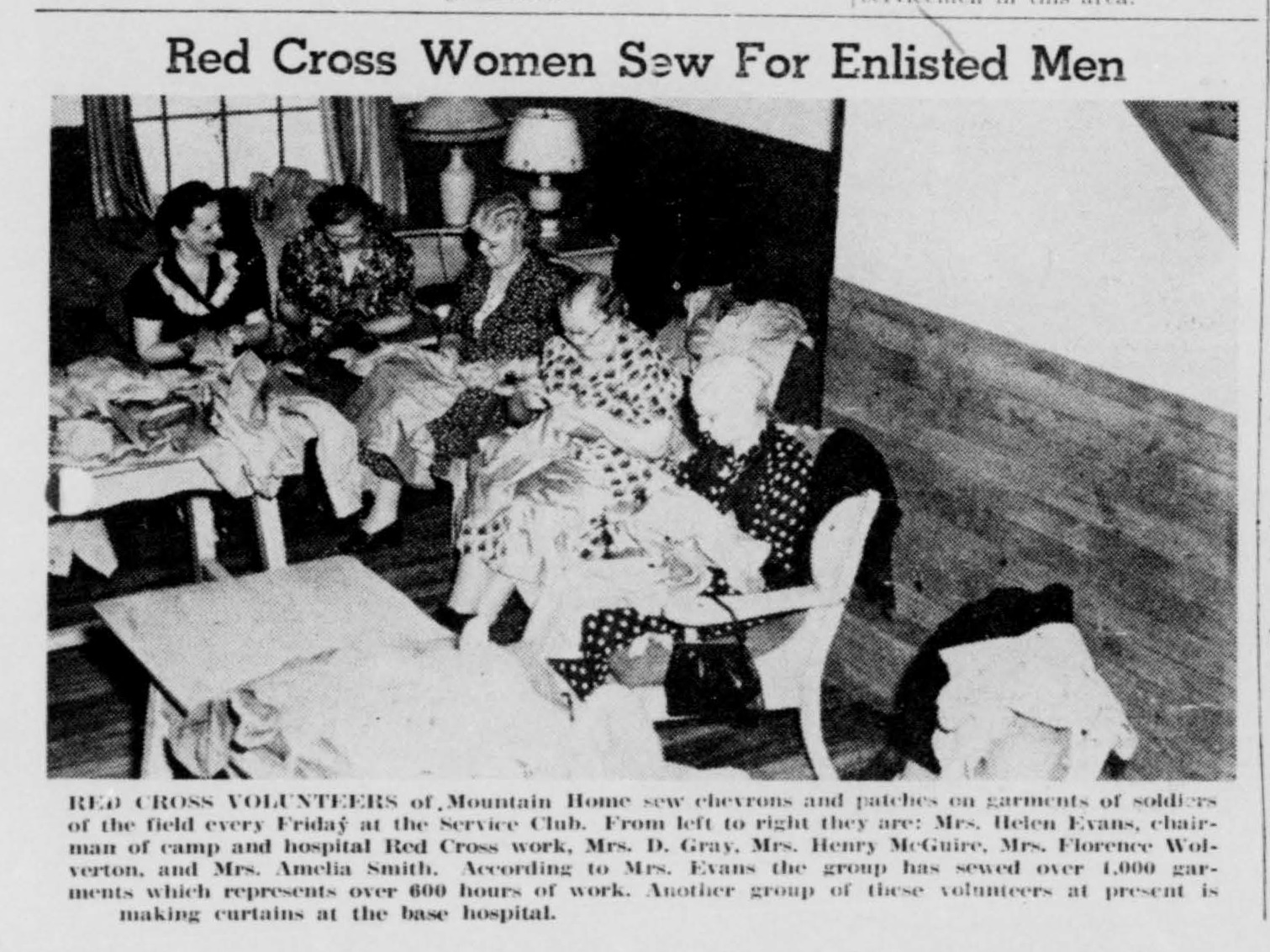 Red Cross Ladies Sew For Soldiers