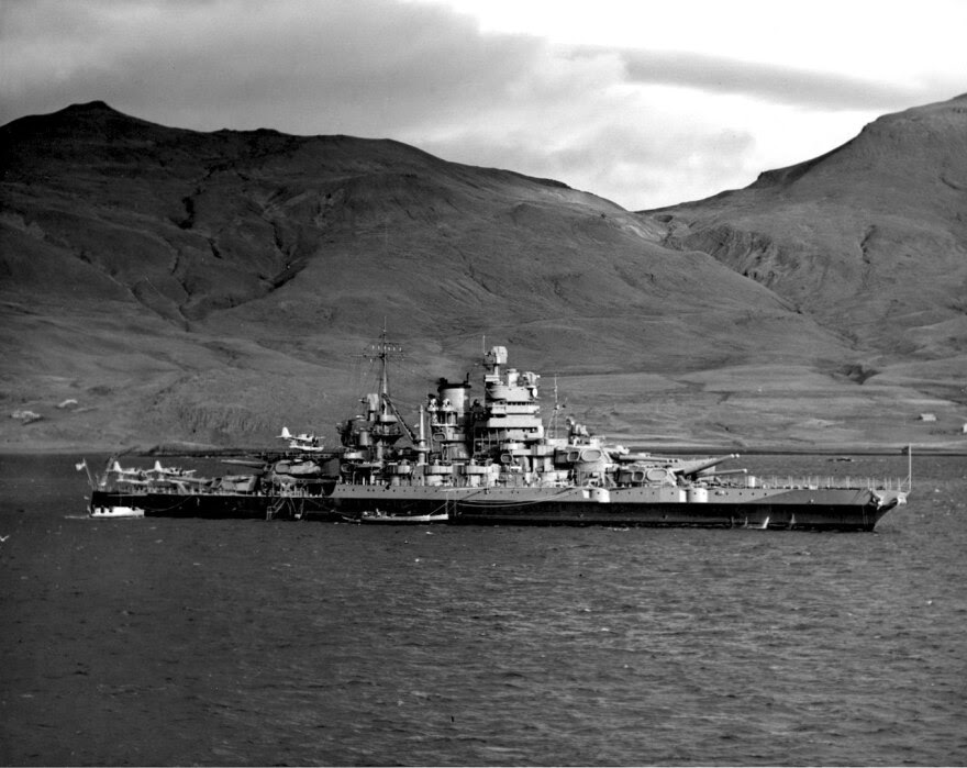 USS Idaho (BB-42) anchored in Hvalfjörður, Iceland, October 1941