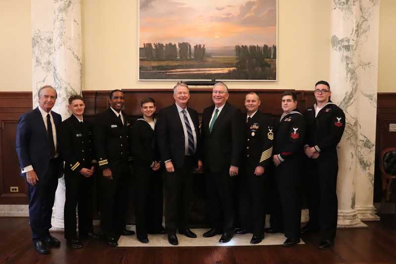 USS IDAHO crew met with Gov. Brad Little, Lt. Gov. Scott Bedke and other members of Idaho's leadership on Wed. Jan. 25