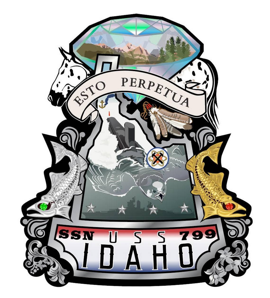 USS IDAHO Crest