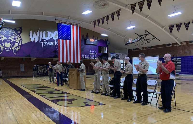 USS IDAHO Crew Visits Kellogg High School