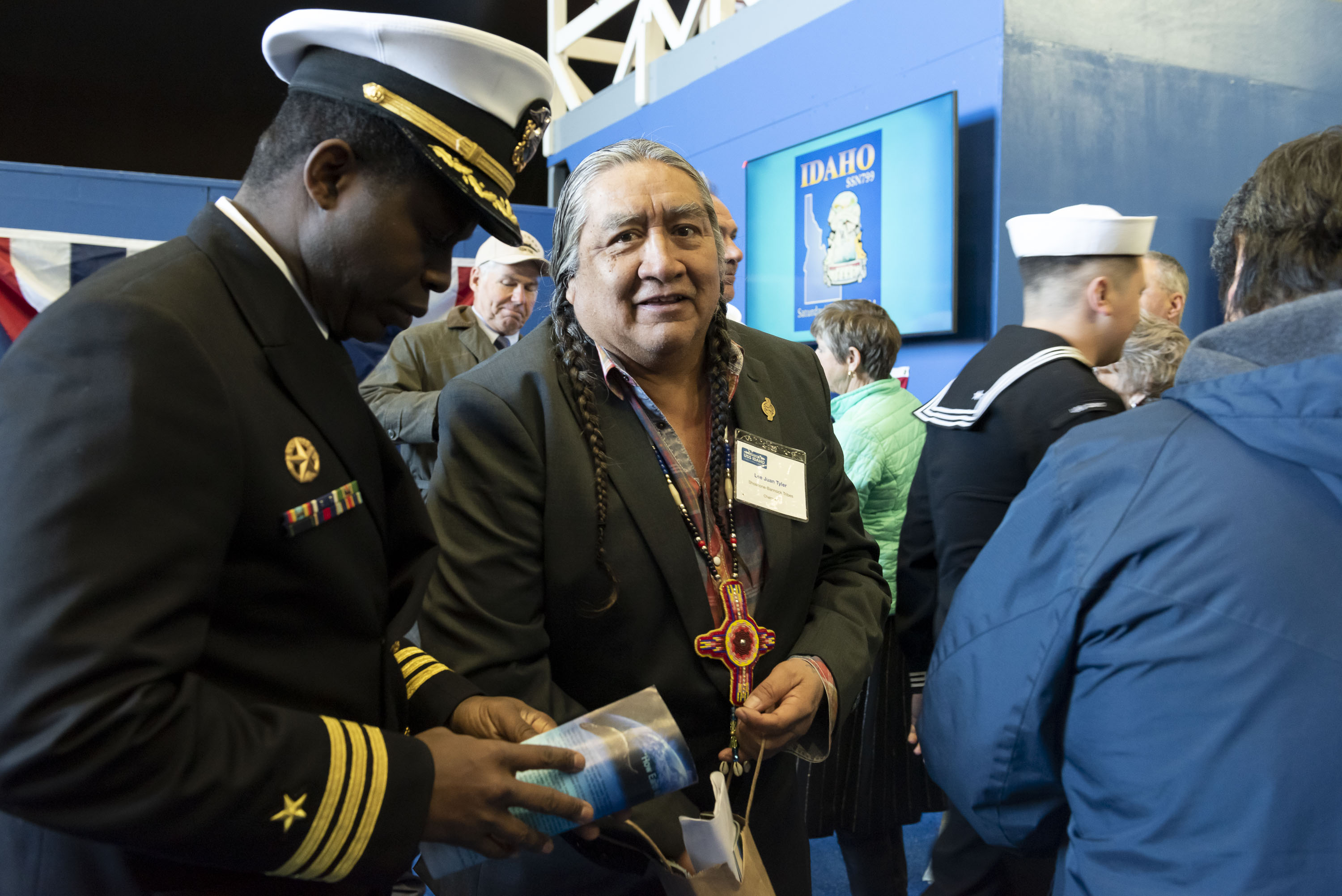 CDR Randall Leslie and Shoshone-Bannock Tribes Chairman Lee Juan Tyler.