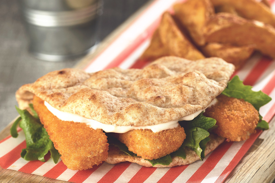 Fishless Finger Flatbread with Tartare Sauce