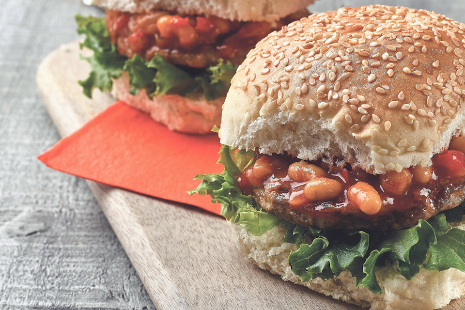 BBQ Burger with Boston Beans