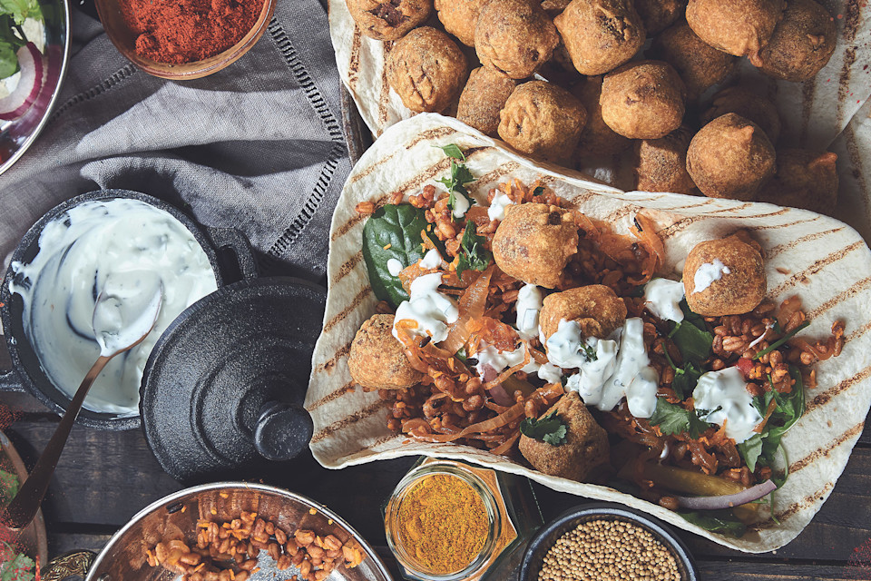 Quorn Pakora Kaathi Roll