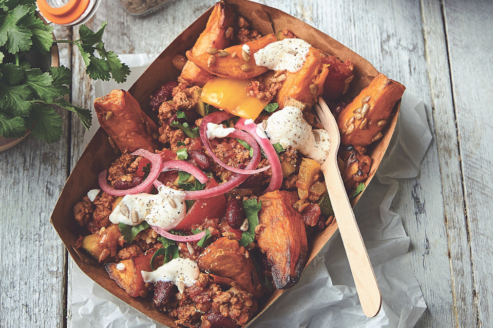 Chilli Con Quorn Poutine