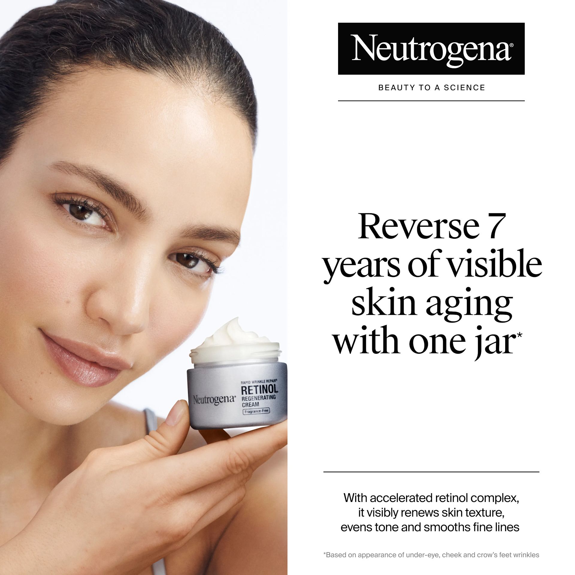 Reverse 7 years of visible skin aging with one jar of Rapid Wrinkle Repair Moisturizer
