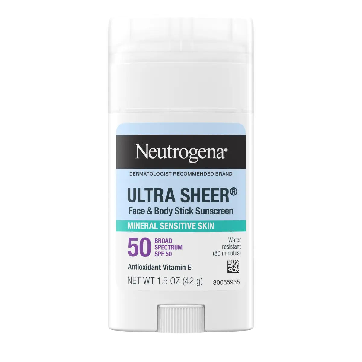 Neutrogena Ultra Sheer Mineral Face & Body Sunscreen Stick SPF 50, stick