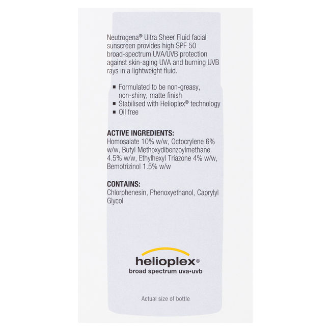 Neutrogena® Ultra Sheer Face Fluid SPF 50 40mL - Image 3 - Neutrogena - en-AU