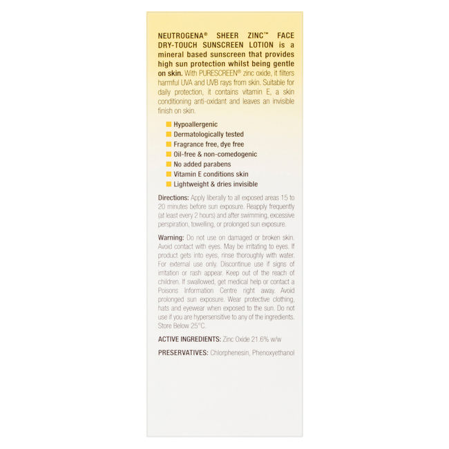 Neutrogena® Sheer Zinc Face Lotion SPF 50 59mL - Image 3 - Neutrogena - en-AU