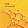 With Vitamin E over golden oil bubbles background