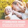 Parent and child cuddling; #1 SUNSCREEN BRAND used most often by Dermatologists