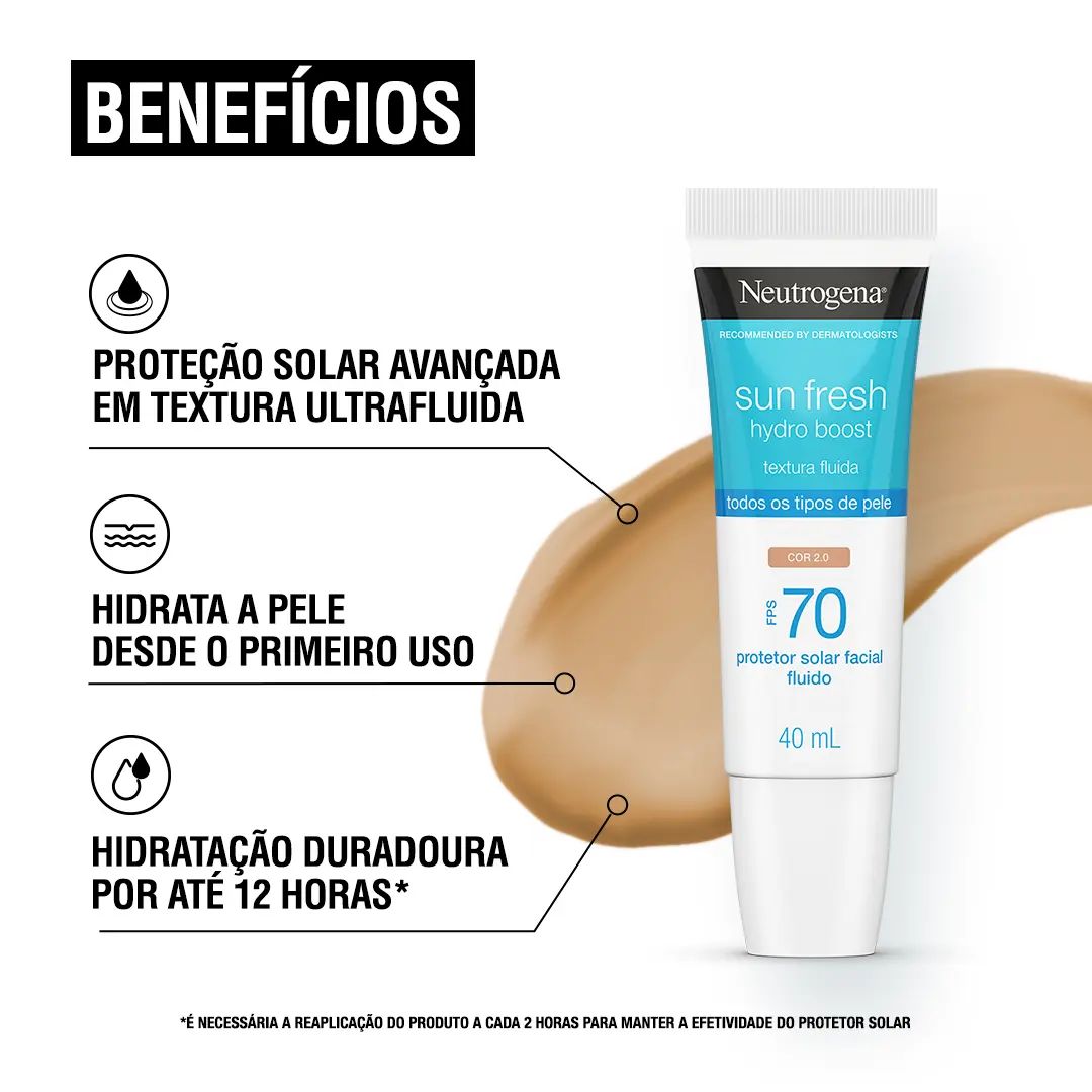 Protetor Solar Facial NEUTROGENA SUN FRESH® Hydro Boost FPS 70 Cor 2.0 40ml - Image 5
