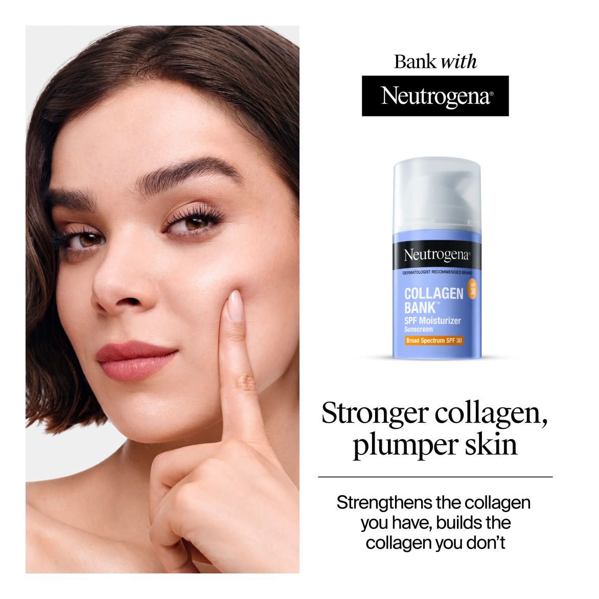 Stronger collagen, plumper skin. Strengthens the collagen you have, builds the collagen you dont. 
