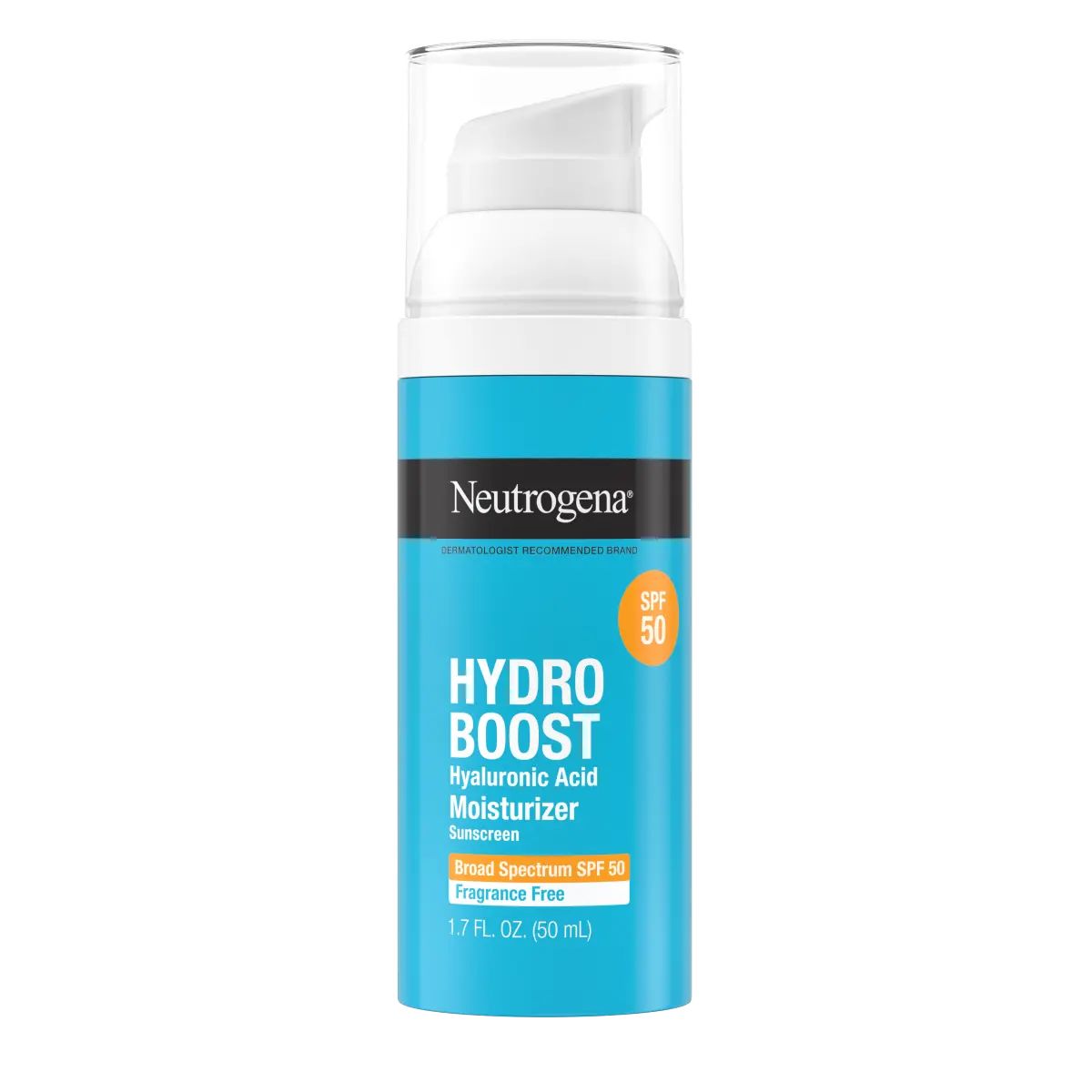 Neutrogena® Hydro Boost Hyaluronic Acid Moisturizer SPF 50 Front of Packaging