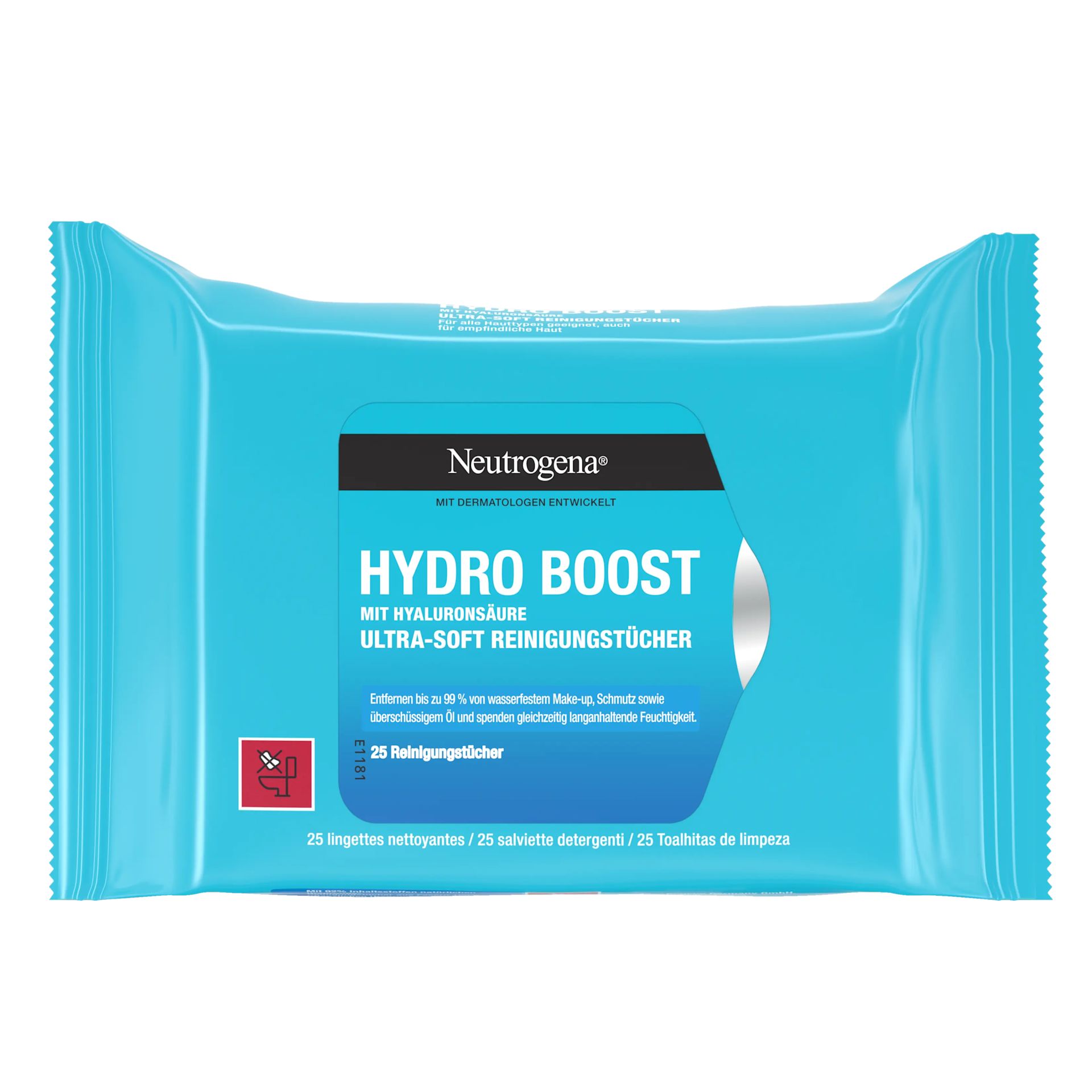 Neutrogena Hydro Boost Reinigungstücher Packshot von vorne