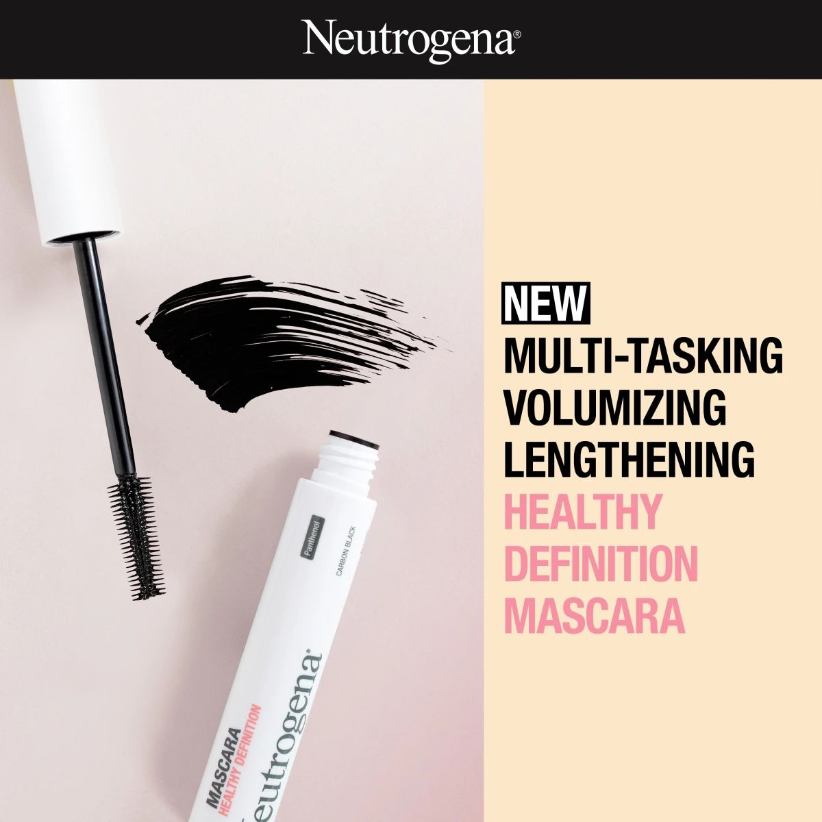 Neutrogena® Healthy Definition Mascara tube and wand with volumizing lengthening formula