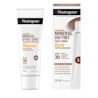 Panneaux avant du fluide visage UV-Teinté mineral NEUTROGENA® Purescreen+MC Foncé, FPS 30, boîte et tube à presser de 32 ml