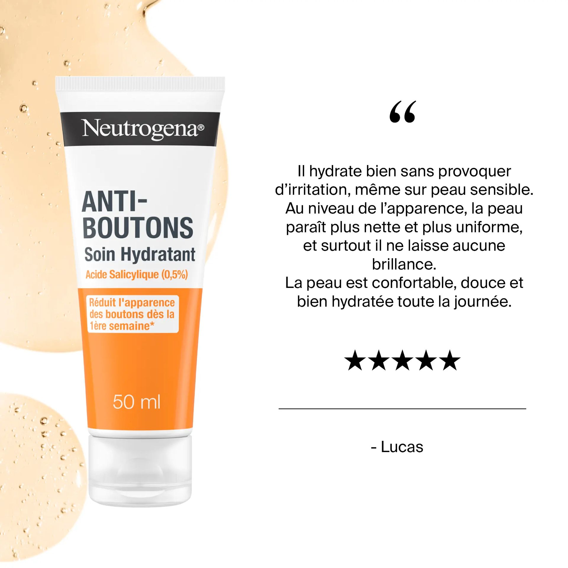 Anti-boutons Soin Hydratant Non Gras