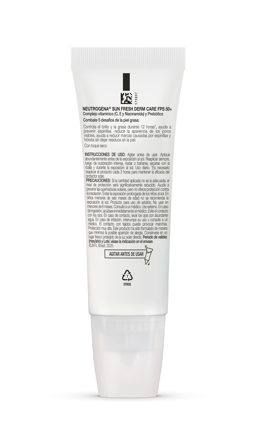 Protector Solar Facial Neutrogena Sun Fresh Oil Control Fluido Sin Color FPS 50+ 40mL