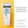 Neutrogena® Ultra Sheer® Dry-Touch tube on yellow background promoting ultra-light protection