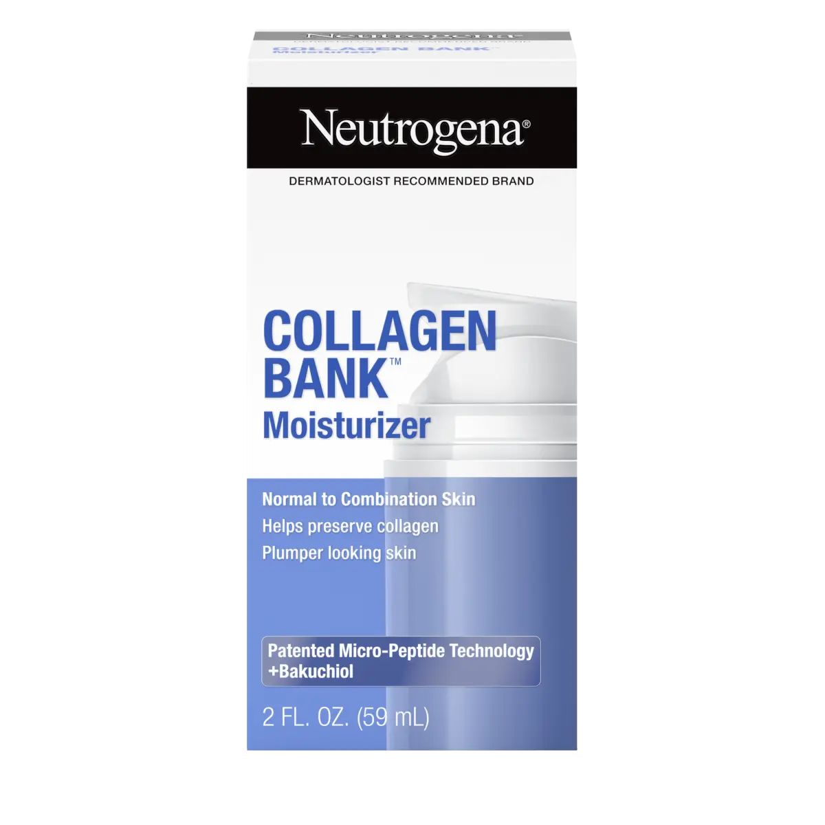 Neutrogena® Collagen Bank Night Moisturizer, Normal to Combination Skin 2. Fl. Oz, front of pack