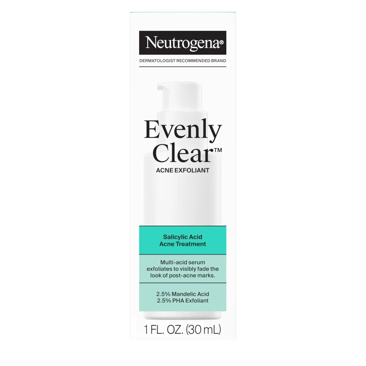 Evenly Clear™ Acne Exfoliant Front of Packaging