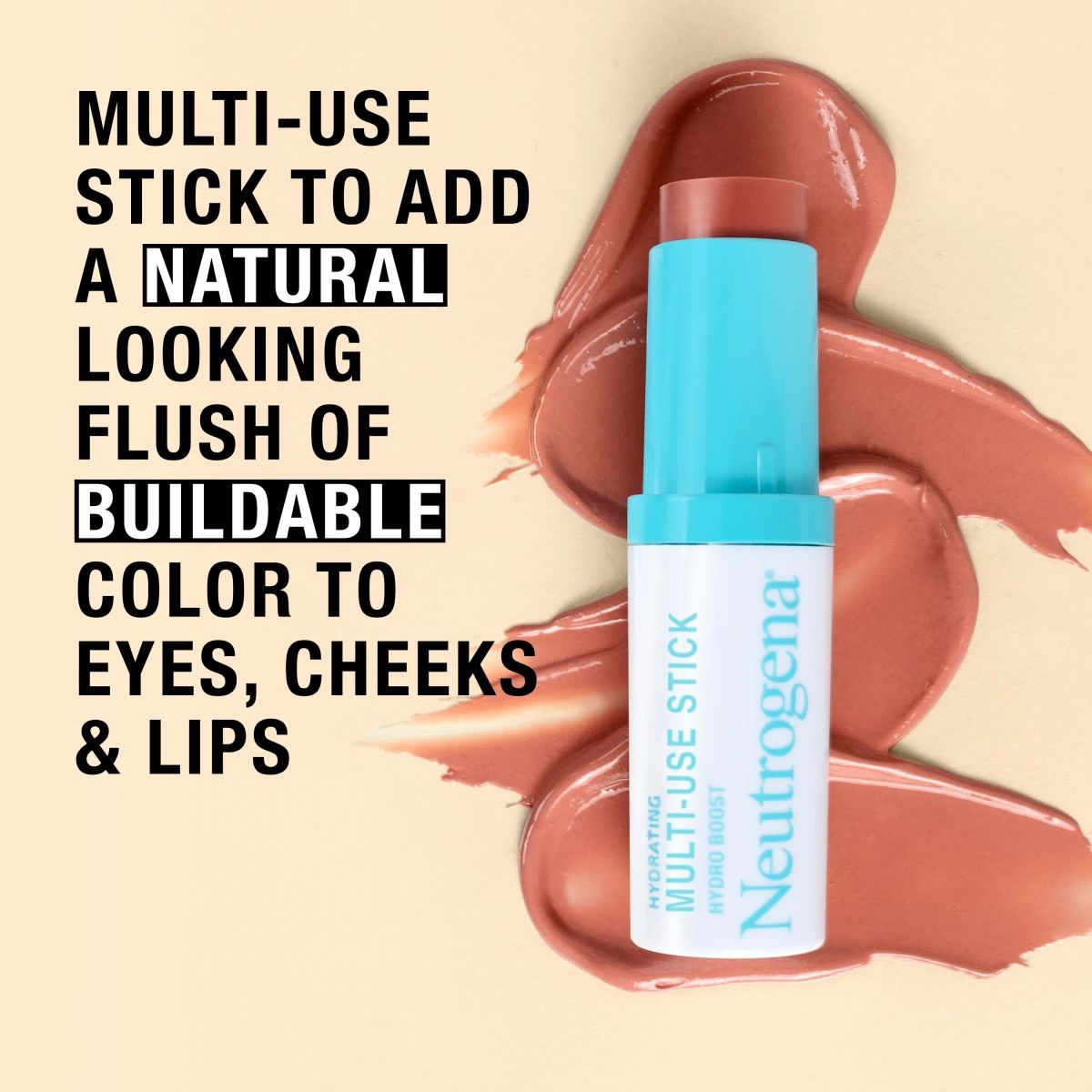Hydro Boost Multi-Use Stick adds natural flush to eyes, cheeks, lips; hydrates with hyaluronic acid