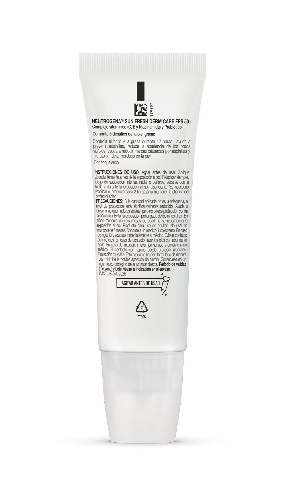 Protector Solar Facial Neutrogena Sun Fresh Oil Control Fluido Sin Color FPS 50+ 40mL